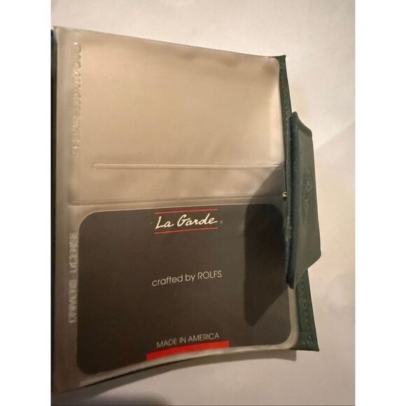 Vintage La Garde by Rolfs Women's Cowhide Leather Purse Wallet Green NWOT - Picture 8 of 10